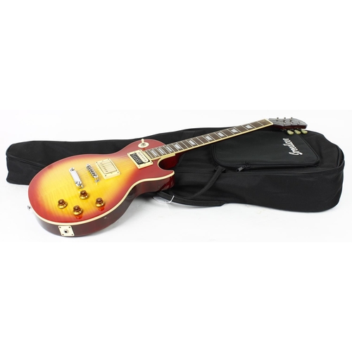 324 - 1999 Epiphone Les Paul Standard electric guitar, made in Korea, ser. no. S99xxxxx8; Body: cherry sun... 