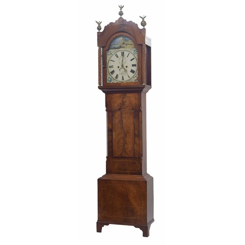 1820 - Mahogany and inlaid eight day longcase clock, the 13