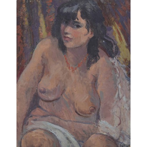 721 - Florence Webb (20th century) - 'Nude', partially draped female, half length, signed Webb also inscri... 