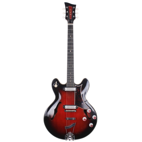 265 - 1960s Eko 290 Barracuda hollow body electric guitar, made in Italy; Body: red burst finish, minor su... 