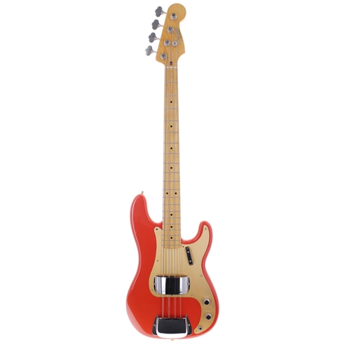 286 - 2005 Fender '50s Precision Bass guitar, made in Mexico, ser. no. MZ5xxxxx3; Body: Fiesta red finish;... 