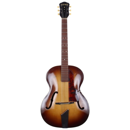 329 - 1959 Hofner Congress hollow body acoustic guitar, made in Germany, ser. no. 8xx6; Body: brunette fin... 