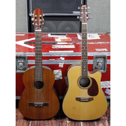 358 - Ashton D25CEQMT electro-acoustic guitar; together with a Minnorca 1417F classical guitar, made in Ja... 