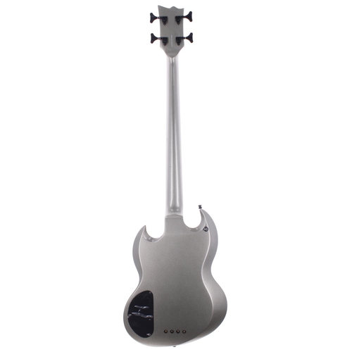 335 - LTD by ESP Viper-304 bass guitar, made in Korea; Body: metallic pewter; Neck: generally good, a few ... 