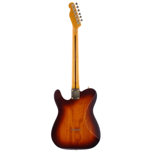 374 - Custom build T Type electric guitar, comprising maple board maple neck, sunburst finished body, a pa... 