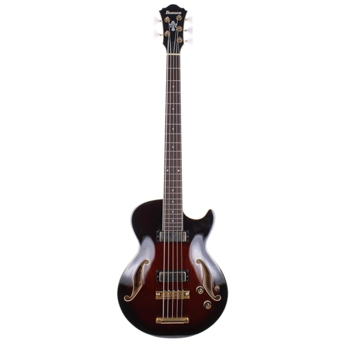 392 - 2012 Ibanez AGB205-DBS-12-01 semi-hollow body five string bass guitar, made in China, ser. no. S12xx... 