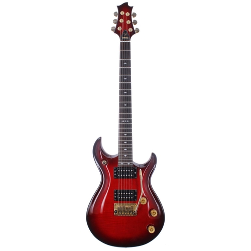 394 - 1990s Yamaha YSG Series T-1 electric guitar, made in Japan, ser. no. 8xxxxx9; Body: red burst finish... 