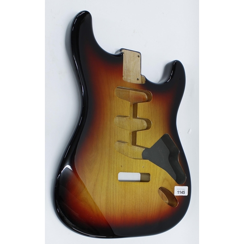 1145 - Sunburst finish Strat type guitar body for projects (unused)