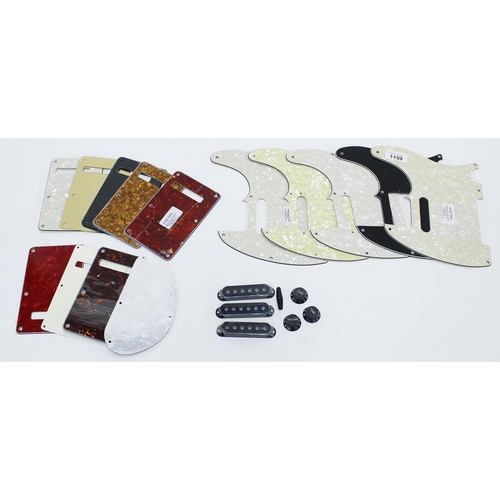 1159 - Seven various Tele style electric guitar scratchplates; together with eleven various guitar back pla... 