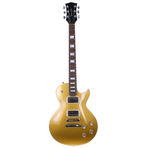 405 - 2021 Gordon Smith GS Gold Top electric guitar; Body: gold top finish upon matt black back; Neck: goo... 