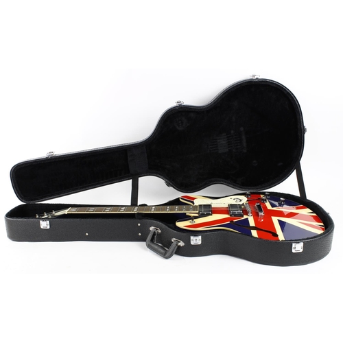 407 - 2003 Epiphone Noel Gallagher's signature Supanova Union Jack electric guitar, ser. no. U03xxxxx5; Bo... 