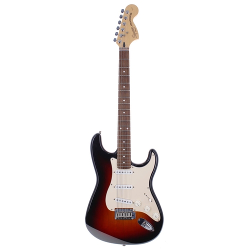 408 - 2003 Squire by Fender Standard Series Stratocaster electric guitar, made in China; Body: sunburst fi... 