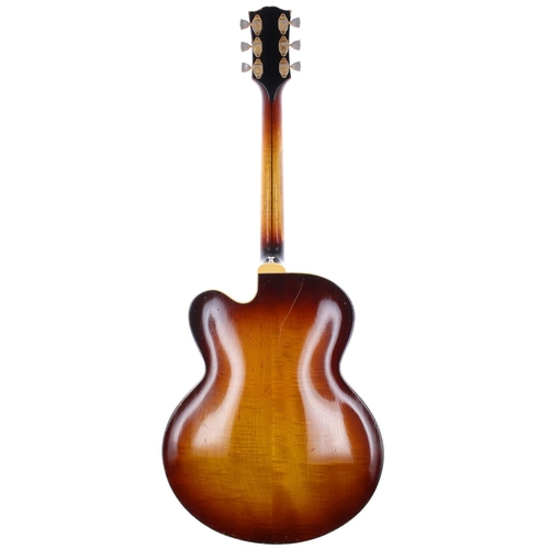 417 - 1960 Gibson L-5c arch top guitar; Body: sunburst finish, heavy lacquer checking, marks and scratches... 