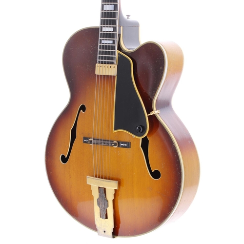 417 - 1960 Gibson L-5c arch top guitar; Body: sunburst finish, heavy lacquer checking, marks and scratches... 