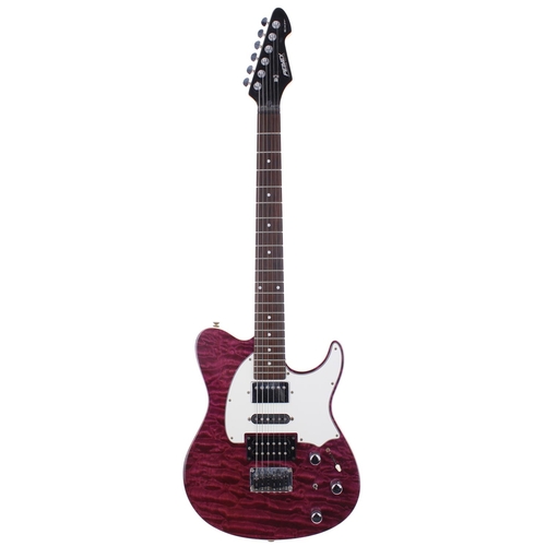 491 - Peavey Generation Custom EXP electric guitar; Body: purple quilt top upon black back, minor surface ... 