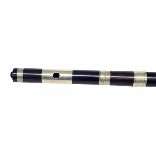 1812 - Fine rosewood flute by and stamped Blackman, Patent Improved, 2 Blackfriars Rd, London, with eight s... 