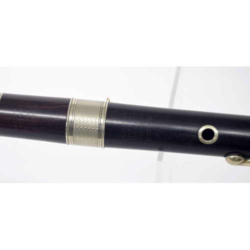 1812 - Fine rosewood flute by and stamped Blackman, Patent Improved, 2 Blackfriars Rd, London, with eight s... 