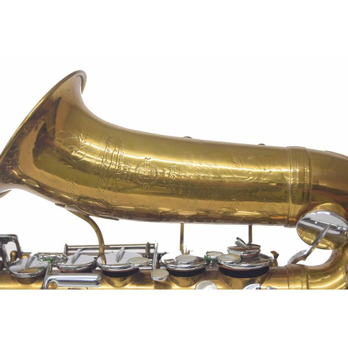 1801 - Good Selmer model 26 gold lacquered alto saxophone, circa 1928, inscribed Henri Selmer Paris, 4 Plac... 