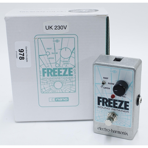 978 - Electro-Harmonix Nano Freeze sound retainer guitar pedal, boxed