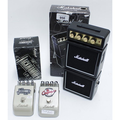 950 - Marshall JH-1 Jackhammer guitar pedal; together with a Marshall ED-1 Edward the Compressor guitar pe... 