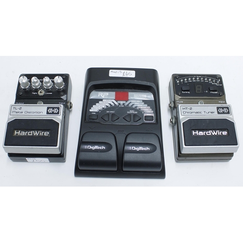 955 - DigiTech Hardwire HT-2 chromatic tuner guitar pedal; together with a DigiTech TL-2 Metal Distortion ... 