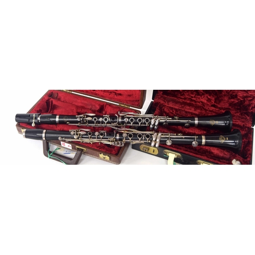 1827 - Two Boosey & Hawkes Imperial 926 clarinets, ser. nos. 508944 and 80485, one mouthpiece, both cas... 