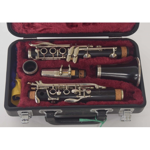 1829 - Clarinet by and stamped Noblet, Paris, ser. no. B71375, mouthpiece, case