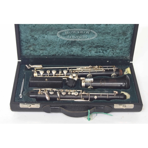 1833 - Oboe by and stamped Howarth, London, Made by Romeo Orsi, Milan, ser. no. 9837, case... 