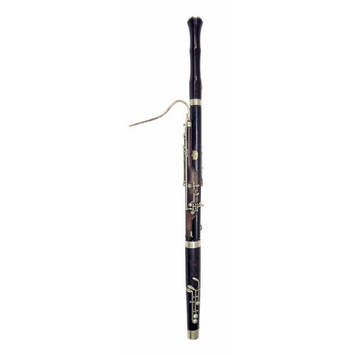 1834 - Old bassoon stamped C. Mahillon & Co, London & Brussels, crook, within a fitted case; also a... 