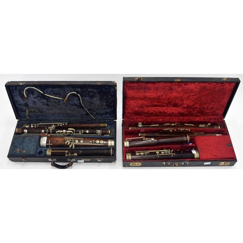 1835 - Two old bassoons both by and stamped Buffet, Grampon & Co A Paris, with nickel keys, two crooks,... 