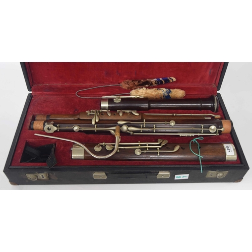 1837 - Bassoon by and stamped Besson & Co, 198 Euston Road, London, no.11784, with nickel keys, crook, ... 