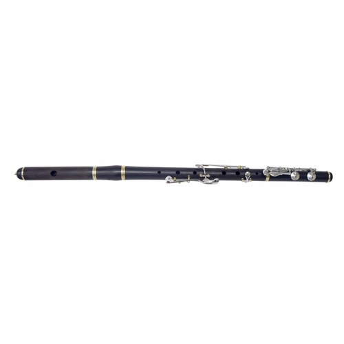 1841 - Contemporary unnamed blackwood flute with eight nickel keys, case 