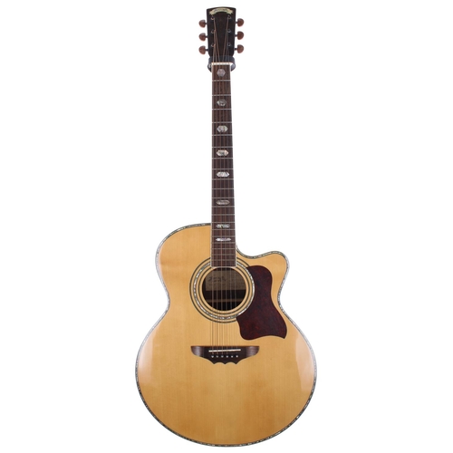 422 - Tokai Hummingbird custom CJC98DN electro acoustic guitar, made in Japan, ser. no. 0xxxx0; Back and s... 