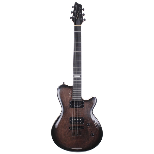 424 - Godin Summit CT electric guitar, made in Canada; Body: trans black finish, minor surface scratches a... 