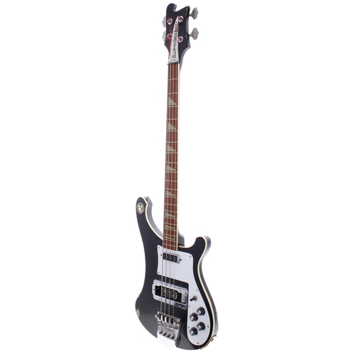 431 - 1974 Rickenbacker 4001 bass guitar, made in USA, ser. no. 9xxx3; Finish: black, heavy wear all over ... 