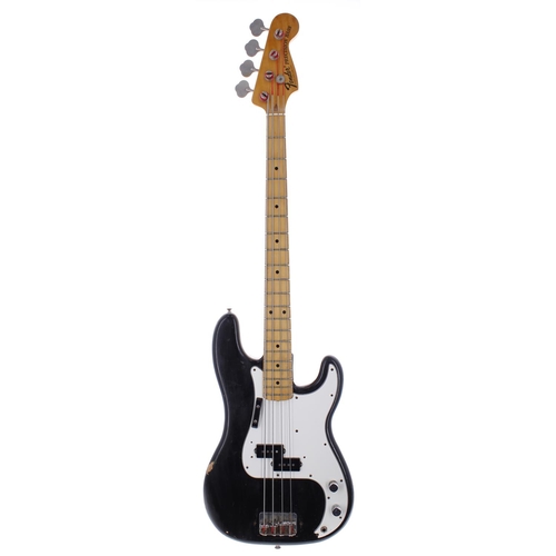 432 - Fender Precision Bass guitar, made in USA, circa 1974, ser. no. 5xxxx3; Body: black finish, finish l... 