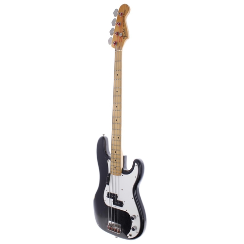 432 - Fender Precision Bass guitar, made in USA, circa 1974, ser. no. 5xxxx3; Body: black finish, finish l... 