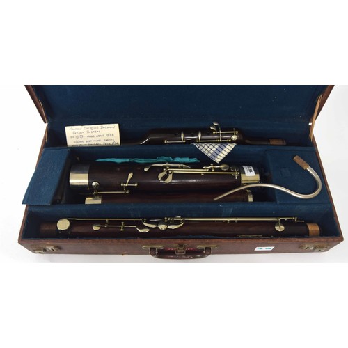 1839 - Bassoon by and stamped Hawkes & Son, Excelsior Sonorus Class, Makers, London, no.13179, with nic... 