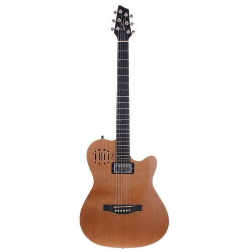 450 - Godin A6 Ultra electric guitar, made in Canada; Body: Two-Chambered Silver Leaf Maple with Canadian ... 