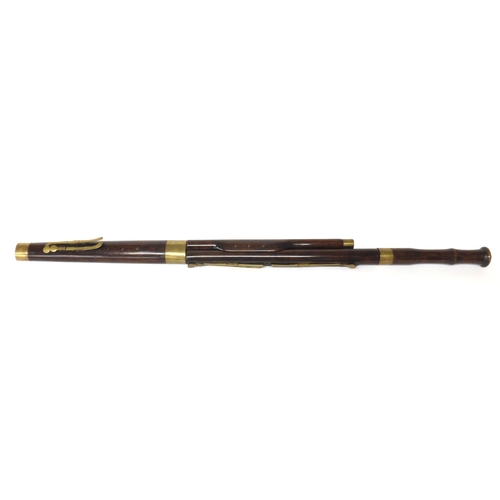 1808 - Interesting and rare mid 19th century French pearwood bassoon, by and stamped Proff á Tours, with si... 