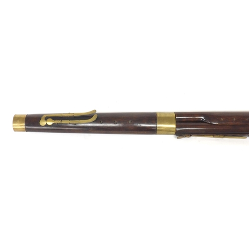 1808 - Interesting and rare mid 19th century French pearwood bassoon, by and stamped Proff á Tours, with si... 