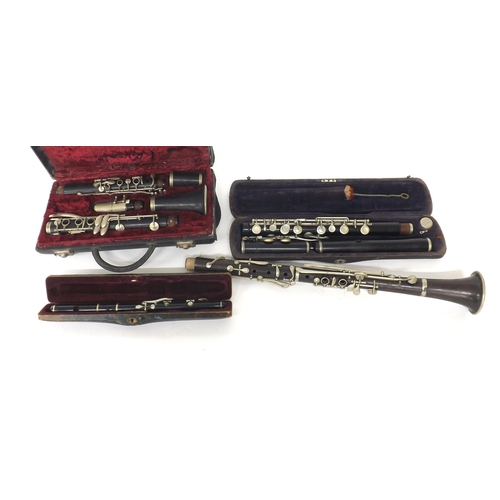 1810 - V. Kohlert's & Sons clarinet, case and another Buffet clarinet without head joint; also a Cawtho... 