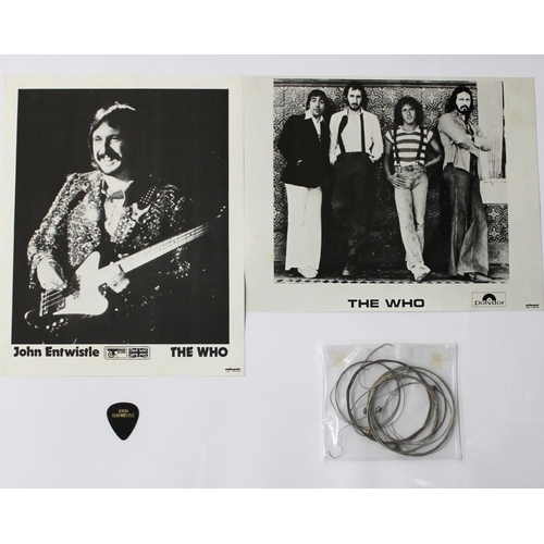 685 - John Entwistle (The Who) - a set of John Entwistle's electric guitar strings and a John Entwistle gu... 