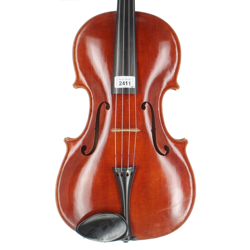 2411 - English viola by and labelled David Collins, Abingdon, 1989 and bearing the maker's monogram, the tw... 