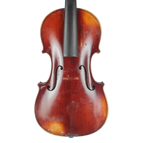 2419 - Violin partially labelled Ragot...Pere & Fils...no. 1946, the two piece back of faint broad curl... 