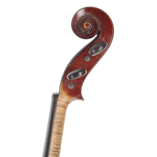 2419 - Violin partially labelled Ragot...Pere & Fils...no. 1946, the two piece back of faint broad curl... 