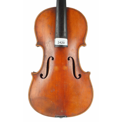 2420 - German violin circa 1900, 14 1/16