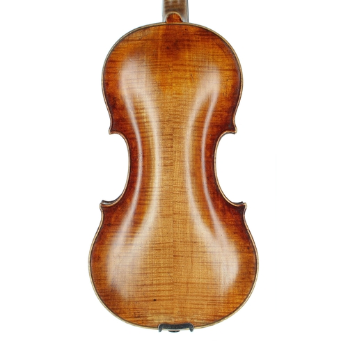 2432 - Interesting 19th century violin labelled B. Ruggerius..., 14 3/16