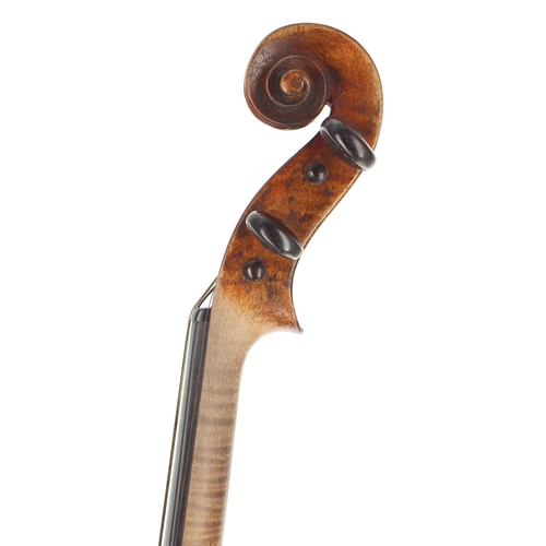 2432 - Interesting 19th century violin labelled B. Ruggerius..., 14 3/16