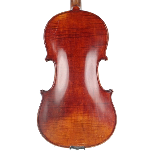 2434 - French violin by and stamped Mauchant, Rouver to the inner back, the one piece back of faint me... 